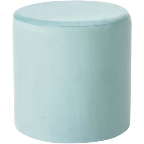 Pouf in velluto color verde menta Lovett