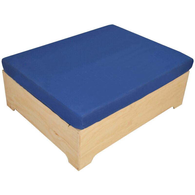 

Pouf Box con Cojín 80x100 39cm alto estilo industrial apto exteriores - 80X100X39 cm - Azul - Crudo