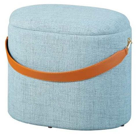 Pouf contenitore 38 cm in tessuto grigio fumo - Filias