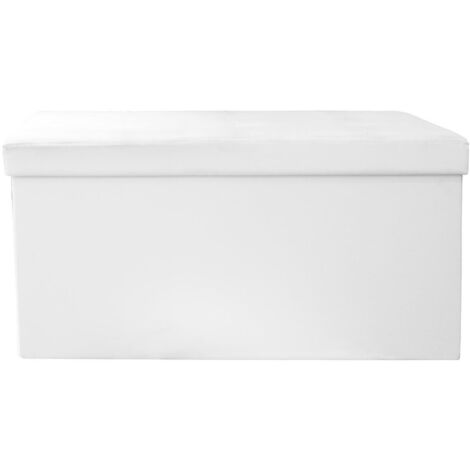Pouf Intesi Velse, ecopelle, bianco, pieghevole