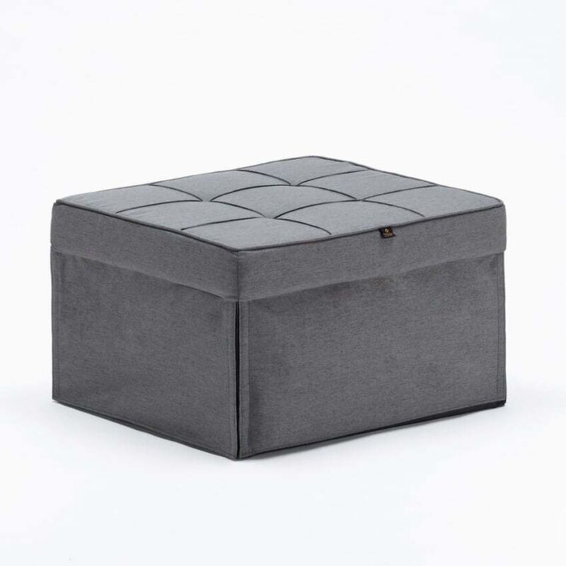 Le Roi Du Relax Dunkelgrau Sweet Relax Stoff Pouf Klappsessel Bett - Dunkel Grau