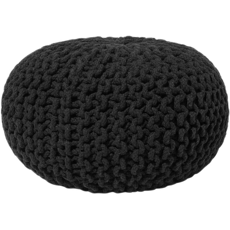 Beliani Pouf Conrad Baumwolle Schwarz