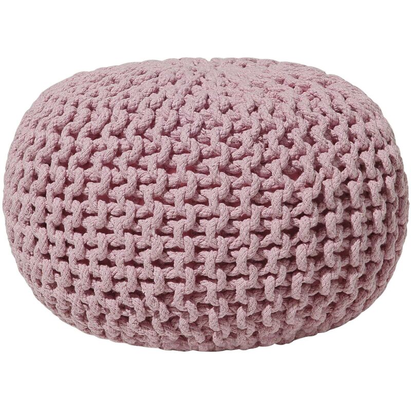 Beliani Pouf Conrad Baumwolle Rosa