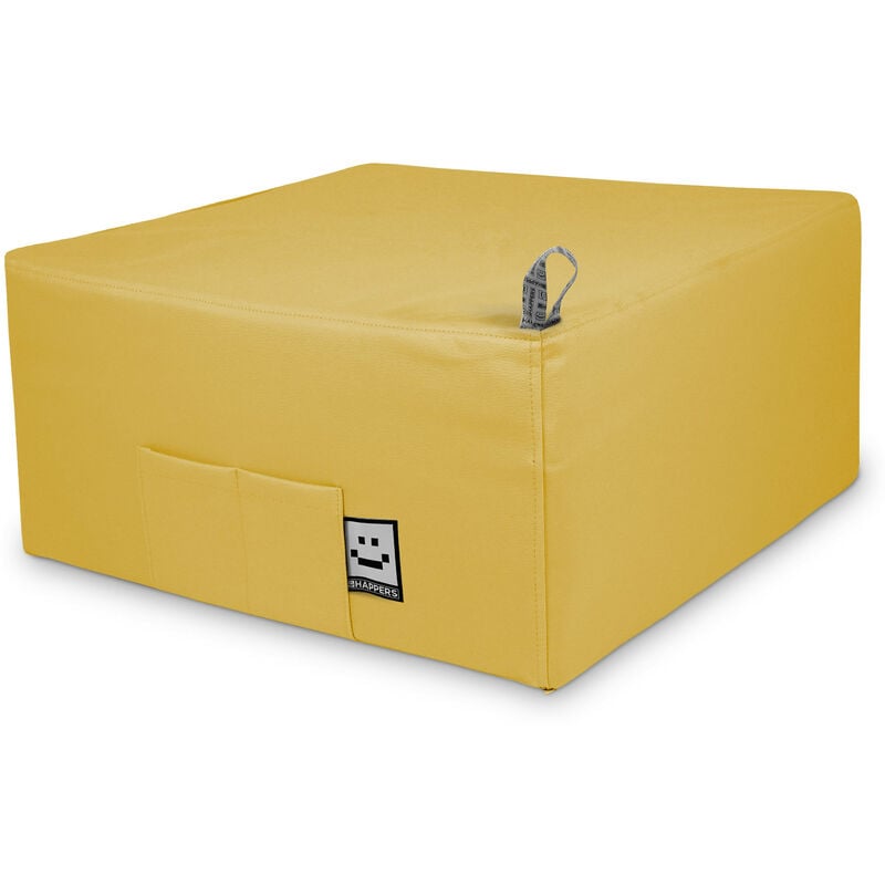 Pouf Lit 1 place Similicuir Indoor Moutarde Happers Unique Moutarde