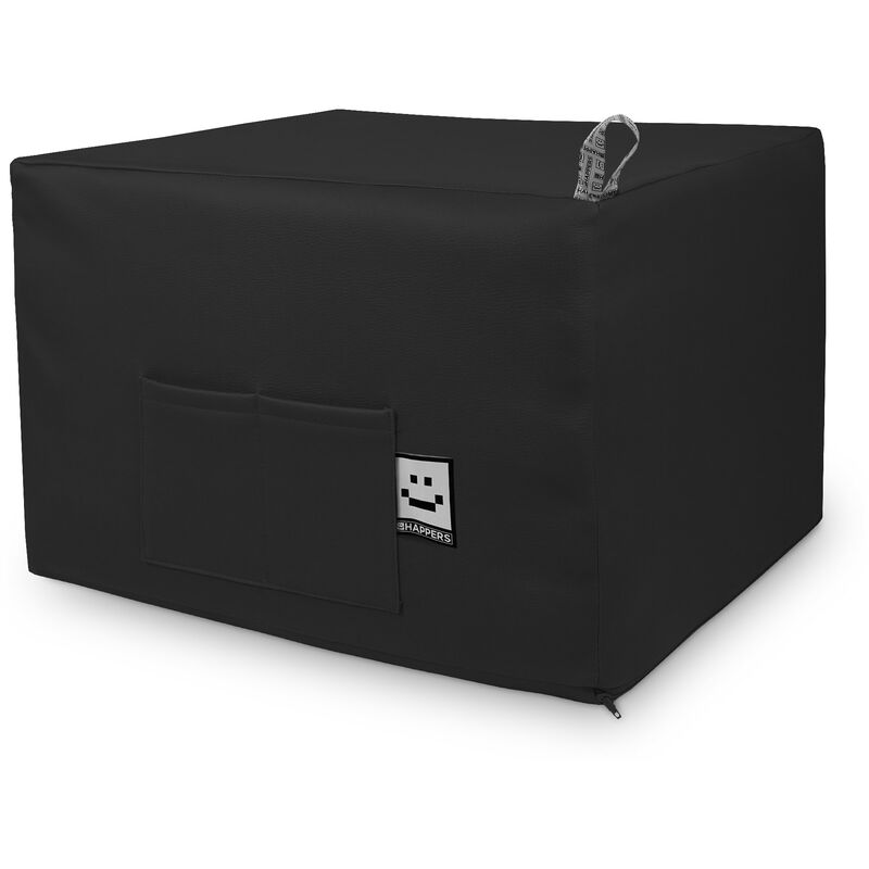 Happers - Pouf Lit Confort Noir Unique Noir