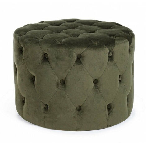 Pouf Lorella  in Tessuto effetto Velluto Forest