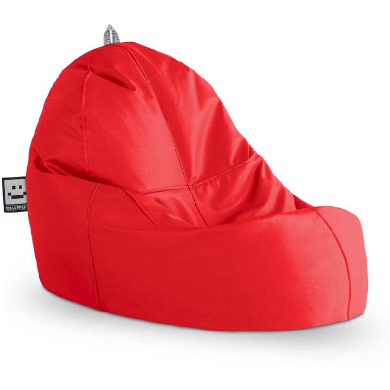 Pouf Lounge Similicuir Indoor Rouge Happers