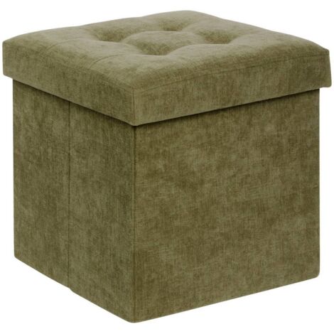 Pouf Lysandre 38x38cm kaki - Atmosphera créateur d'intérieur