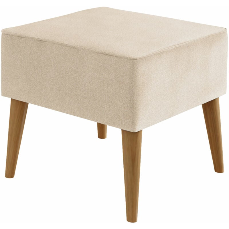 Pouf Comfivo 205, Alfa 01, 41x45x45cm, Diamètre: 0, Tapisserie, Pieds: Bois, 0