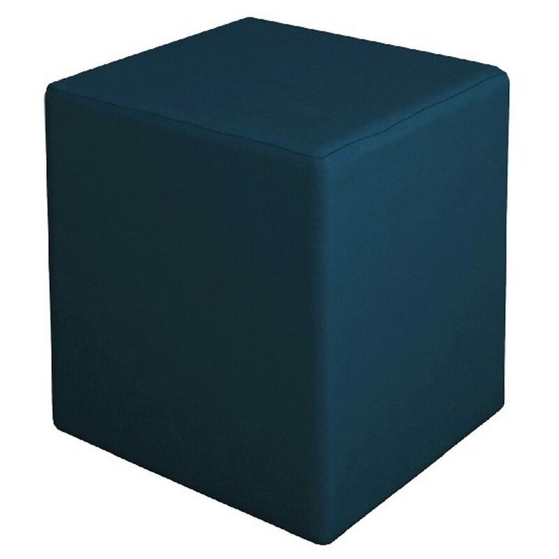 Epikasa - Pouf Milena, Panneau Aggloméré Mélaminé, Velours, Indigo, 34x34x37 cm