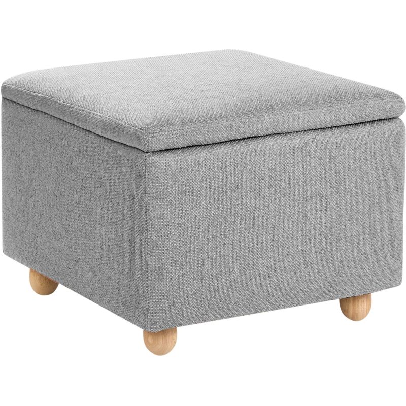 Beliani Pouf Mit Stauraum Ferndale Stoff Hellgrau