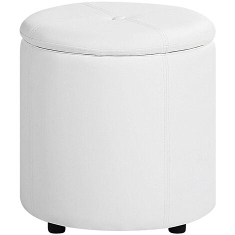 Pouf mit Stauraum MARYLAND Kunstleder Weiß
