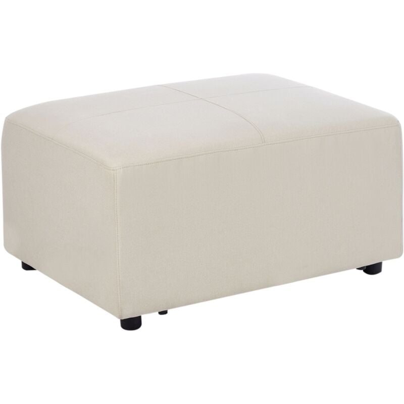 Pouf Moderne en Tissu Polyester Pieds en Acier Inoxydable Beige Clair Kohlo