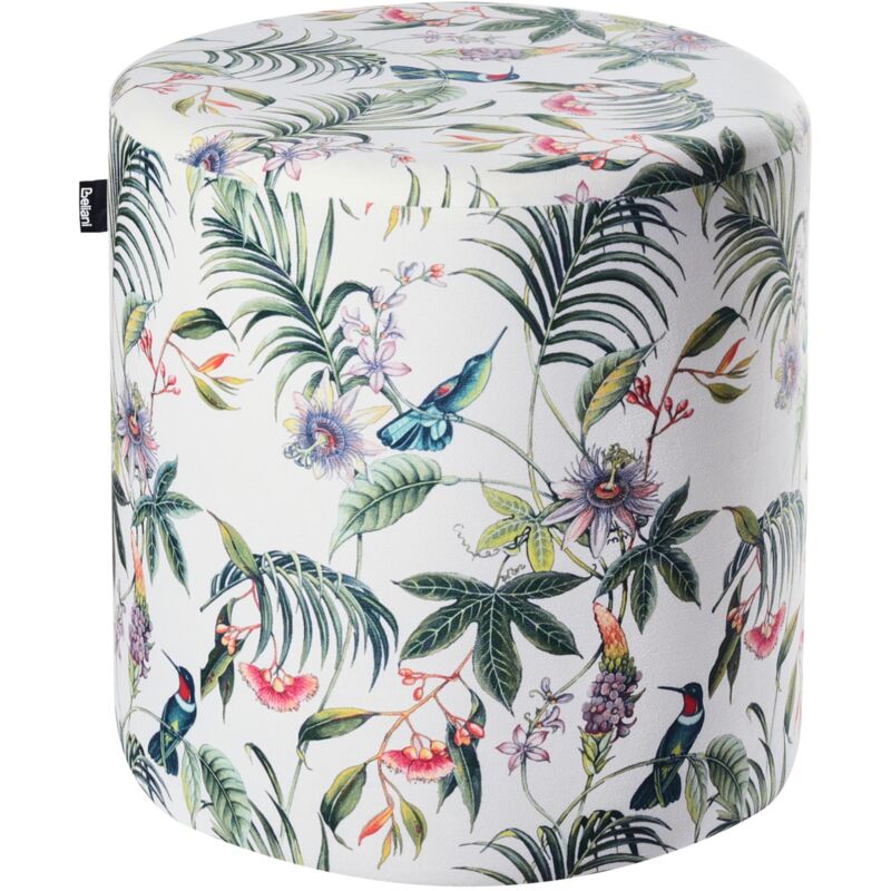 Pouf Moderne en Velours Rond Meuble de Salon Chambre Multicolore Lovett