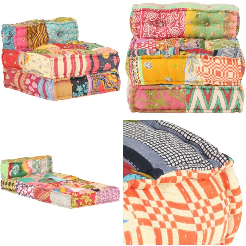 Pouf modulaire Patchwork Tissu - Canapé Modulaire - Pouf Design - Coussin Décoratif - Mobilier Extérieur - Textile Patchwork - Home & Living
