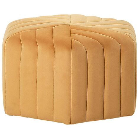 Pouf MURIETTA Samtstoff Senfgelb