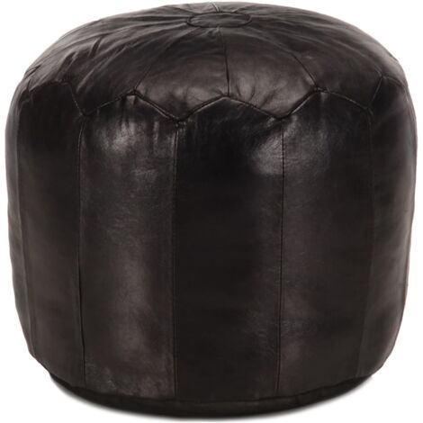 Pouf Nero 40x35 cm in Vera Pelle di Capra vidaXL