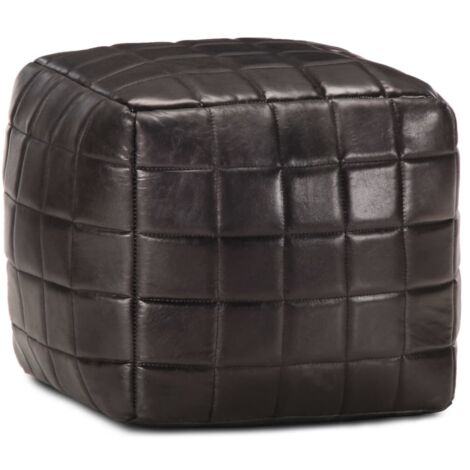 Pouf Nero 40x40x40 cm in Vera Pelle di Capra vidaXL