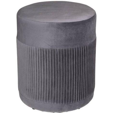 Pouf Nofy velours gris - Atmosphera créateur d'intérieur