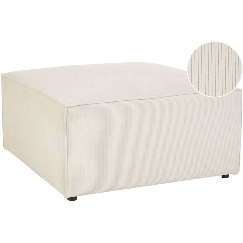 Pouf Ottoman pour Salon Moderne en Velours Côtelé Beige Lemvig
