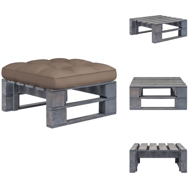 Pouf palette de jardin Bois de pin imprégné de gris - Pouf Jardin - Mobilier De Jardin - Chaise Lounge - Relax - Repose Pied