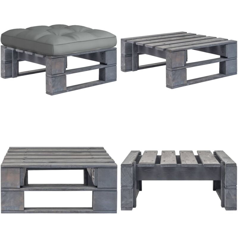 Pouf palette de jardin Bois de pin imprégné de gris - Pouf De Jardin - Mobilier De Jardin - Chaise De Jardin - Relax - Repose Pied - Home & Living