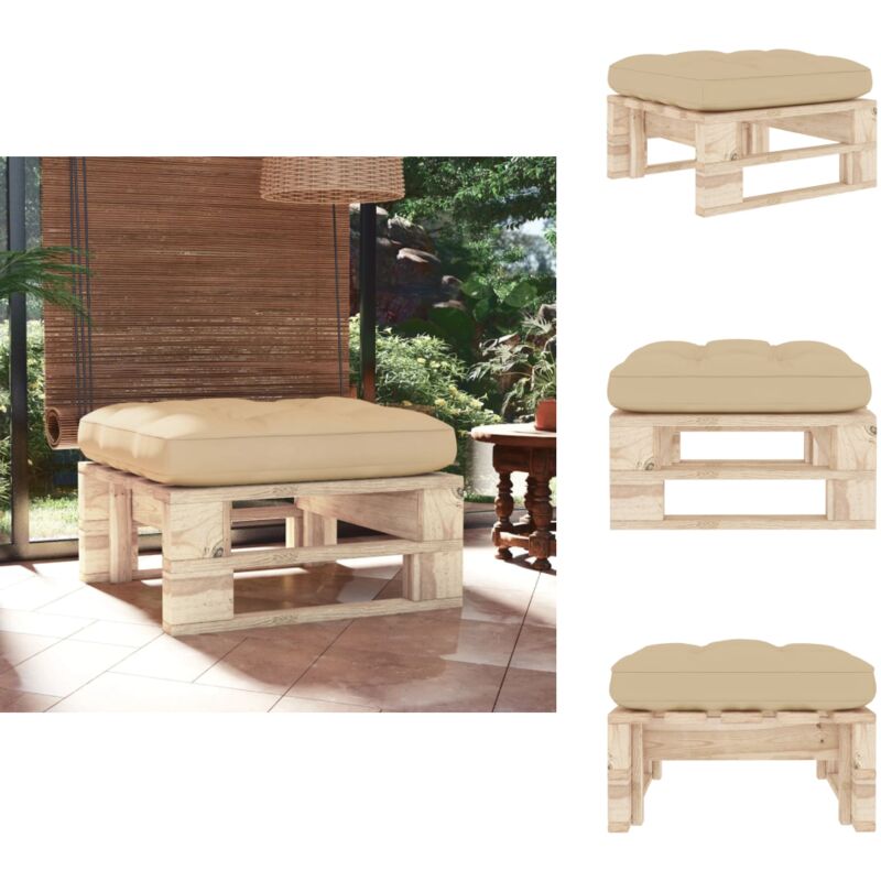 Pouf palette de jardin bois de pin imprégné - Pouf De Jardin - Pouf Palette - Mobilier De Jardin - Chaise Lounge - Relax