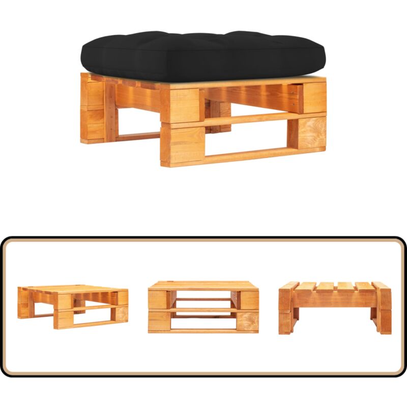 Pouf palette de jardin marron miel bois de pin imprégné - Pouf De Jardin - Pouf Palette - Mobilier De Jardin - Chaise De Jardin - Relax