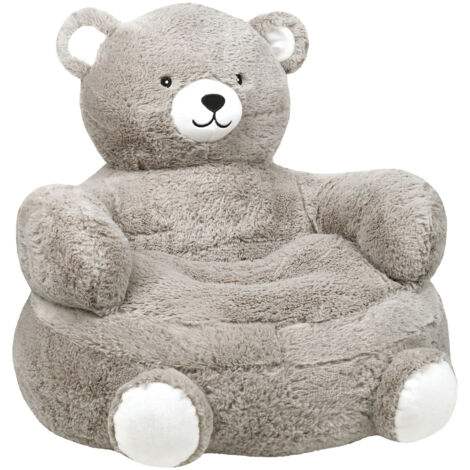 Pouf peluche ours enfant Gris 45x45x45 cm