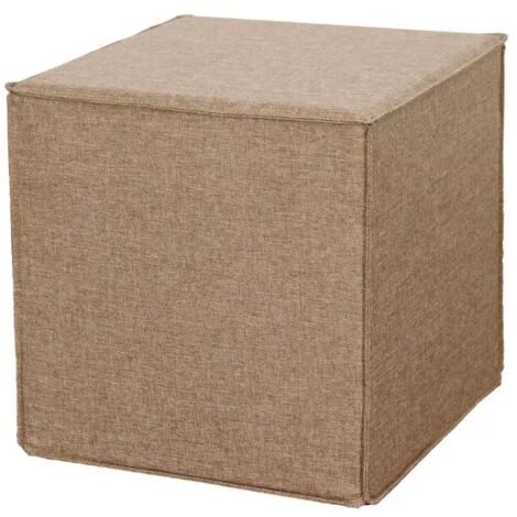 pouf pieghevole bellahome "dado" in tessuto rimovibile cammello 41x41x41 cm