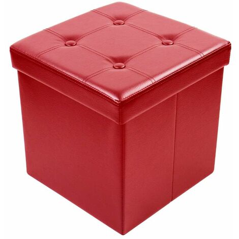 Pouf Pieghevole Rosso - 38x38x38cm
