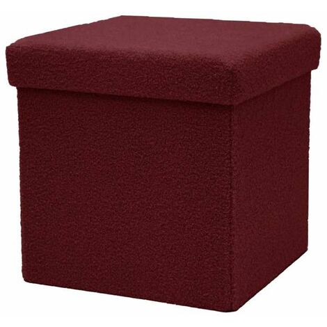 Pouf Pieghevole Teddy - Bordeaux - 38x38x38 cm