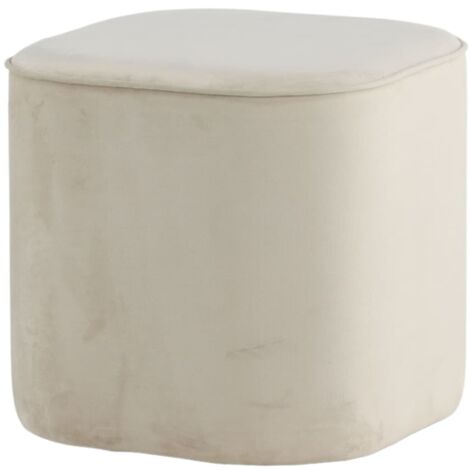 Pouf Piff 44x44x41 cm Velours Blanc Venture Home