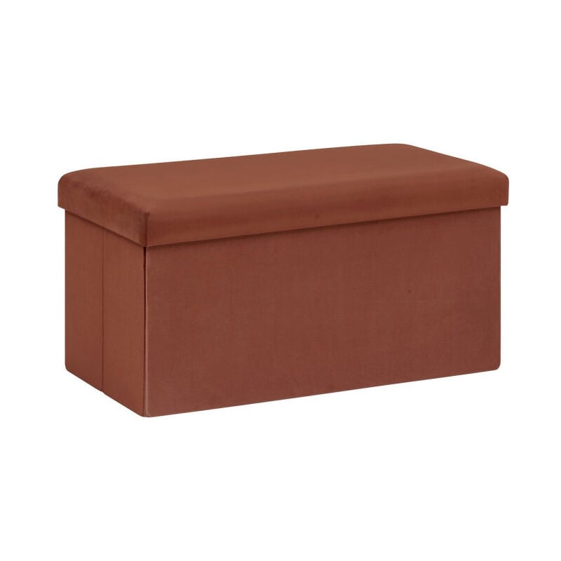 Pouf Pliable en Velours 'Tess' 76cm Ambre