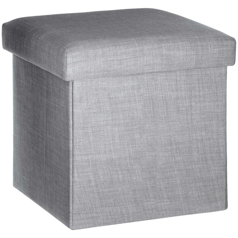 Pouf pliant Tomaz gris souris Atmosphera créateur d'intérieur