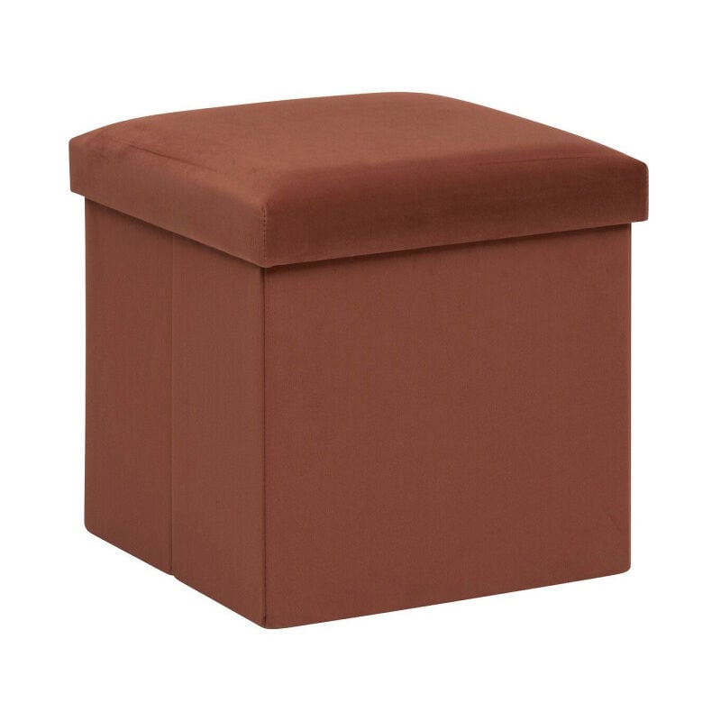 Pouf Pliant en Velours 'Trend Tess' 38cm Ambre