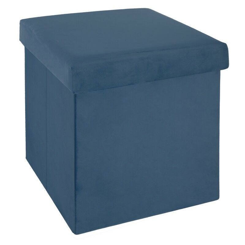 ATMOSPHERA, CRÉATEUR D'INTÉRIEUR Atmosphera,créateur D'intérieur - Pouf Pliant en Velours Trend Tess 38cm Bleu Foncé