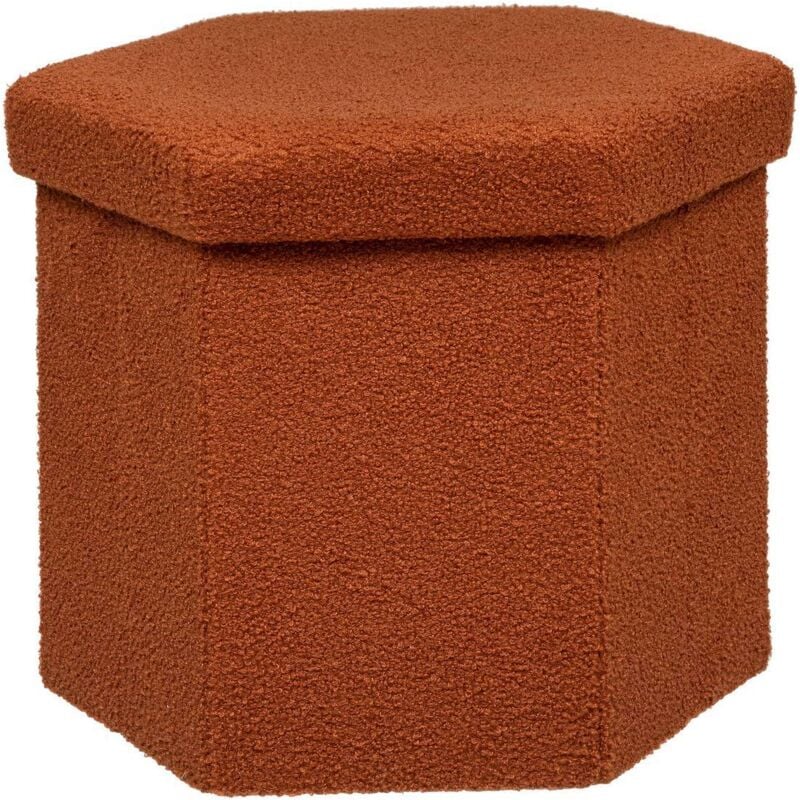 Pouf Pliant Héxagonal Jako Bouclette Ambre Atmosphera