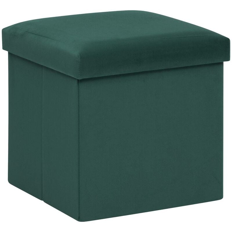Pouf pliant Tess 38x38cm vert cèdre - Atmosphera créateur d'intérieur