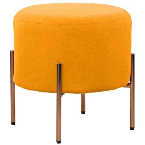 Pouf Poggiapiedi Ø40 cm in Tessuto Kate Arancio