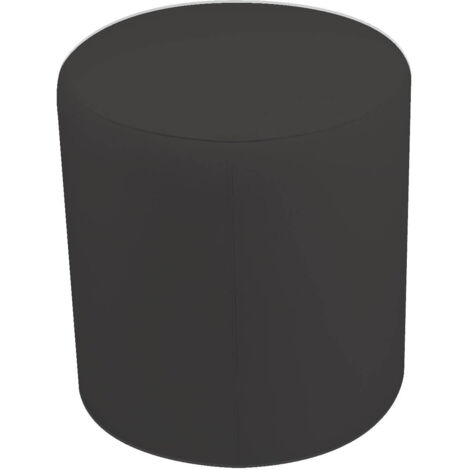 Pouf Poggiapiedi Ø40x44 cm in Similpelle Avalli Cilindro Grigio Scuro