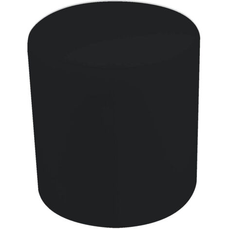 Pouf Poggiapiedi Ø40x44 cm in Similpelle Avalli Cilindro Nero