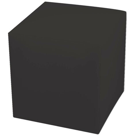 Pouf Poggiapiedi 42x42x44 cm in Similpelle Avalli Cubo Grigio Scuro