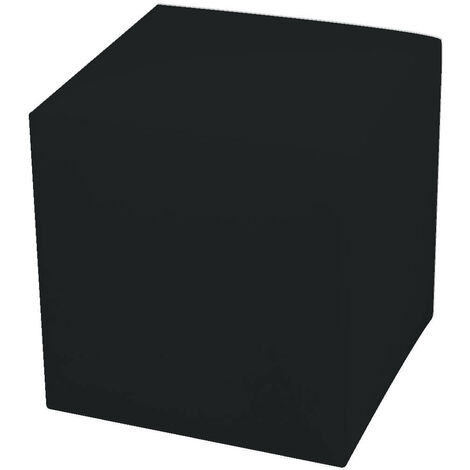 Pouf Poggiapiedi 42x42x44 cm in Similpelle Avalli Cubo Nero