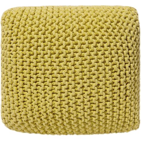 Pouf poggiapiedi in tessuto giallo 50 x 50 x 31 cm Conrad