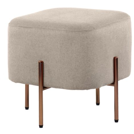 Pouf poggiapiedi in tessuto grigio - Kate
