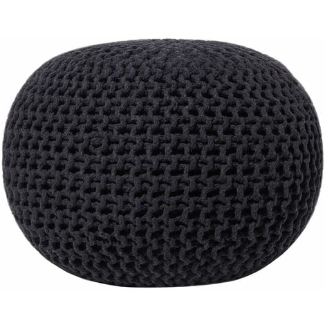 BELIANI Pouf poggiapiedi in tessuto nero 50 x 35 cm Conrad