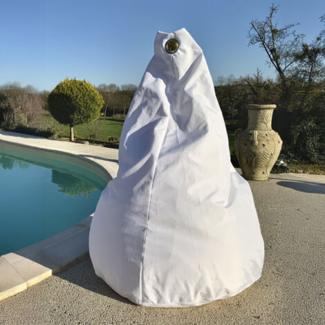 Pouf poire à microbille Blanc 80 cm