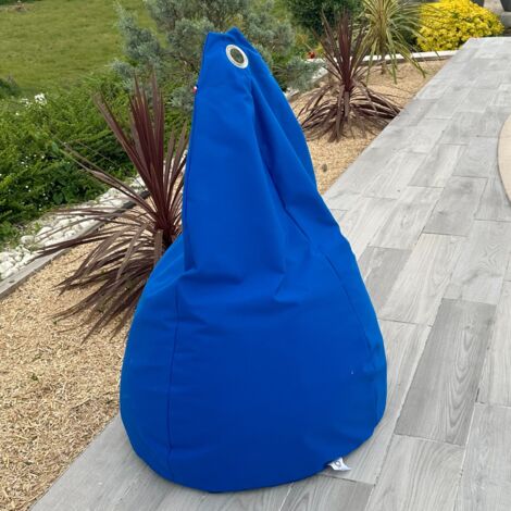 Pouf poire à microbille Bleu Roi 80 cm