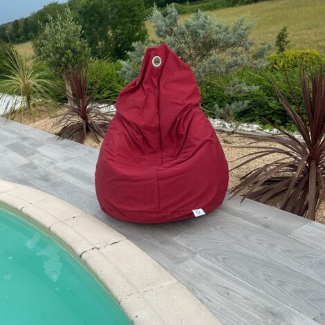 Pouf poire à microbille Bordeaux 80 cm